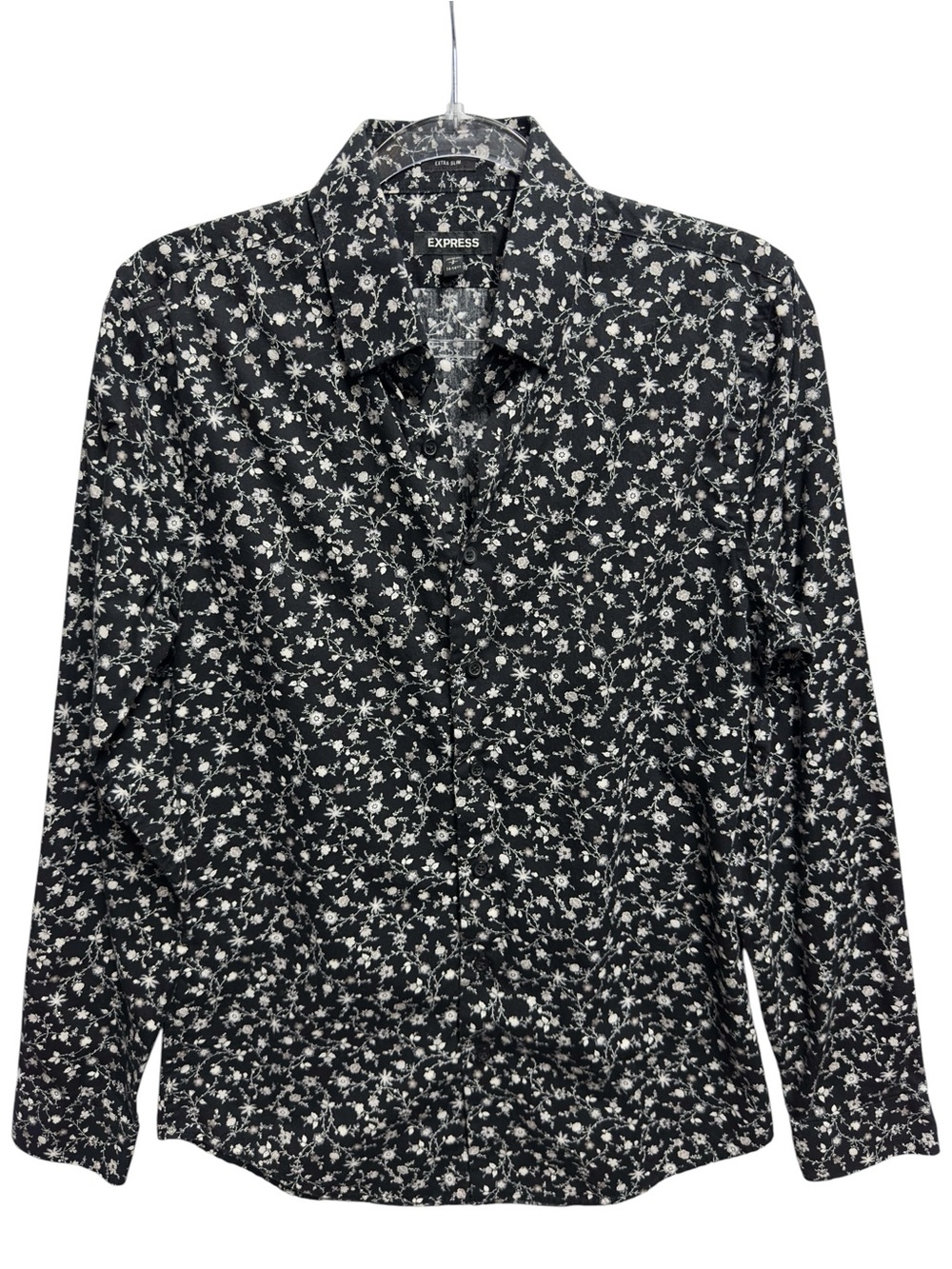 Cotton Knit Floral Poplin Oxford Chambray Shirt